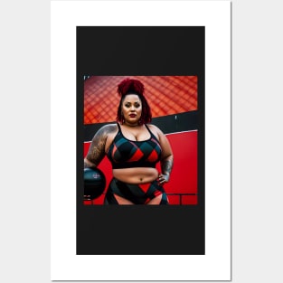 Summer Vibes, Curvy Summer, Beautiful Superwoman, Swimmer Athlete. Female are strong. Sticker Posters and Art